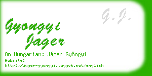 gyongyi jager business card