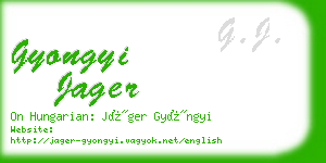 gyongyi jager business card